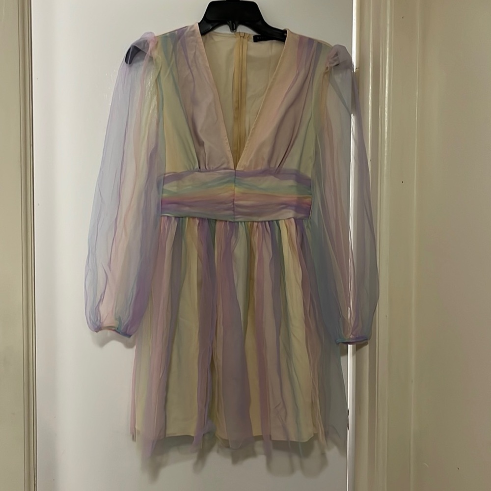 Rainbow Dress with Sleeves.